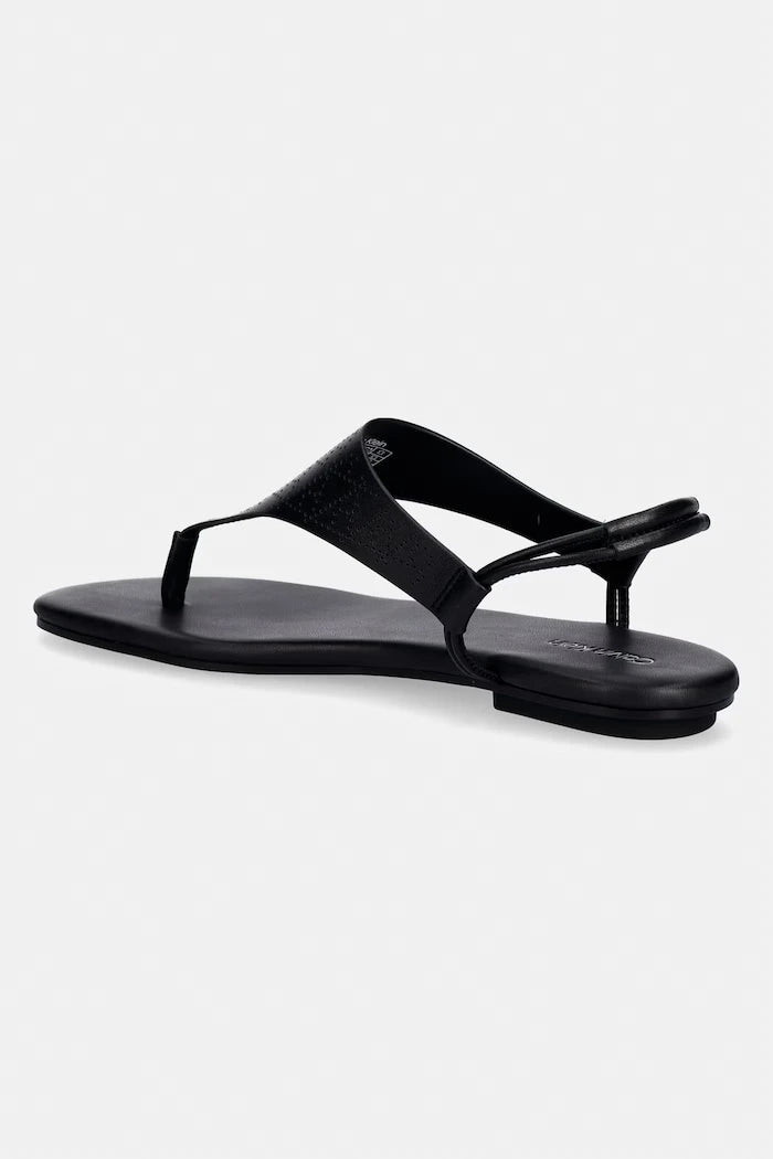 Calvin Klein kadın deri sandalet ORG FLAT SNDL THONG LTH AOP