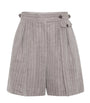 Brunello Cucinelli Brown Techno Linen Stripe Shorts