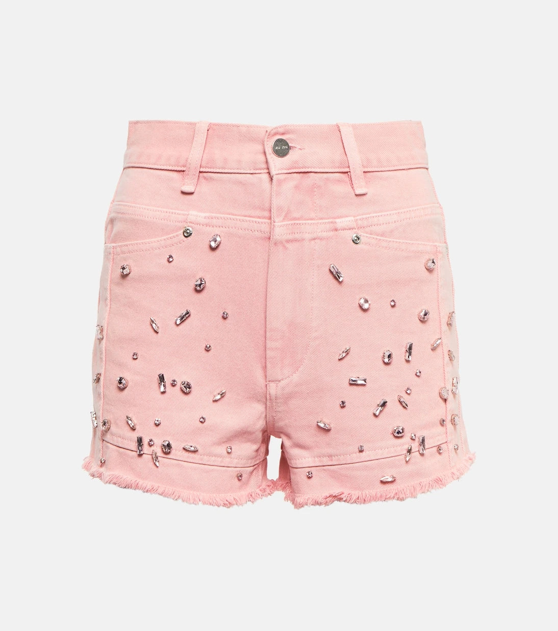 Xu Zhi - Crystal-embellished denim shorts