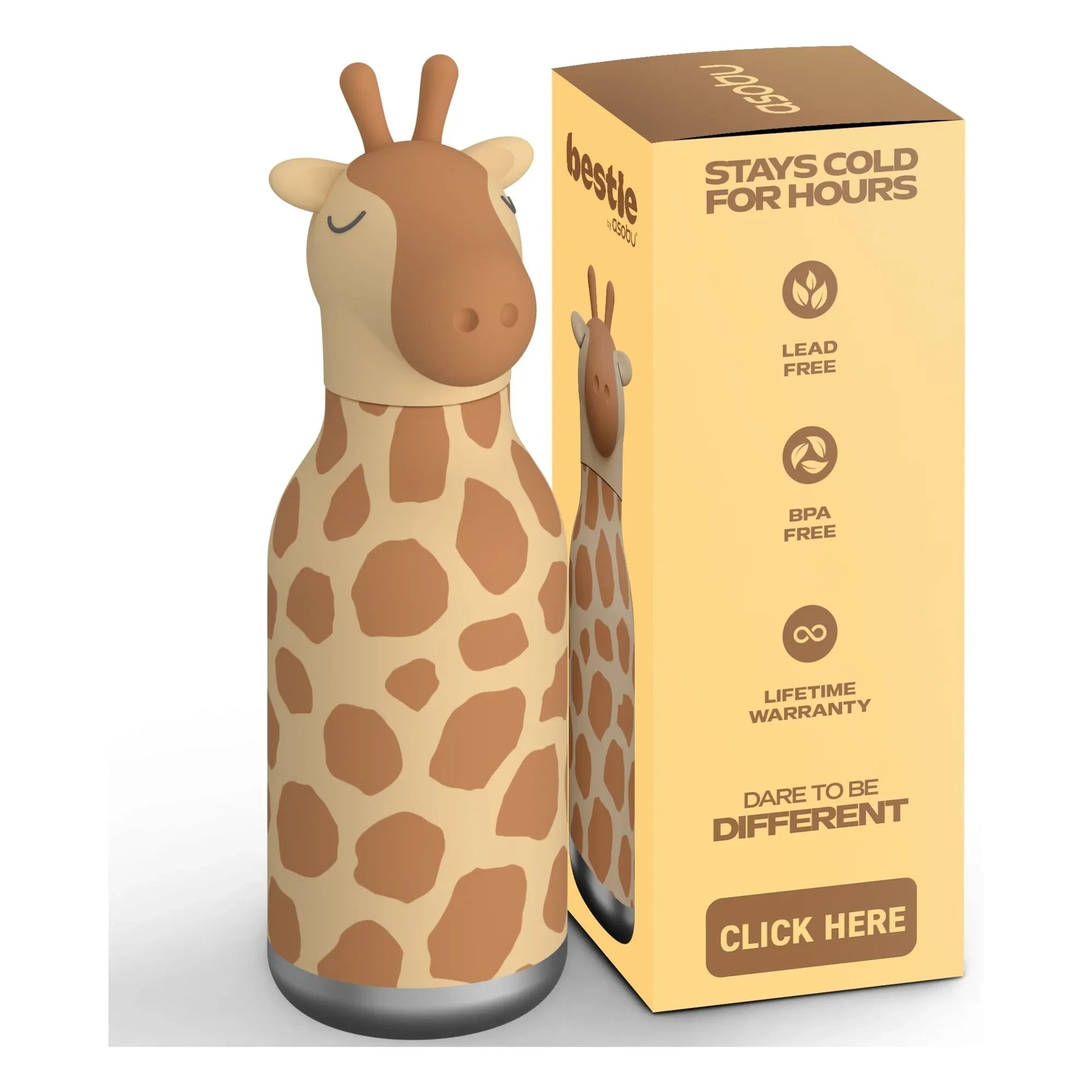 Asobu - Giraffe stainless steel water bottle | Orange