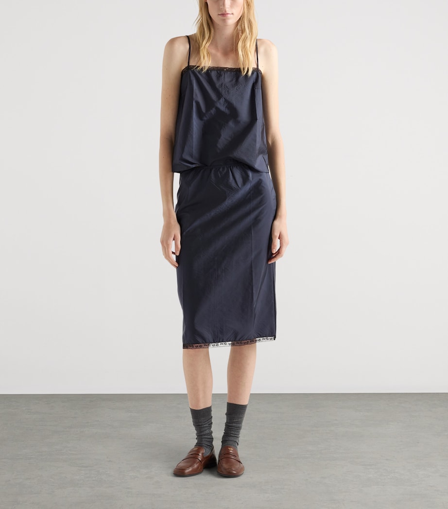 Prada Blue Re-Nylon Pencil Skirt