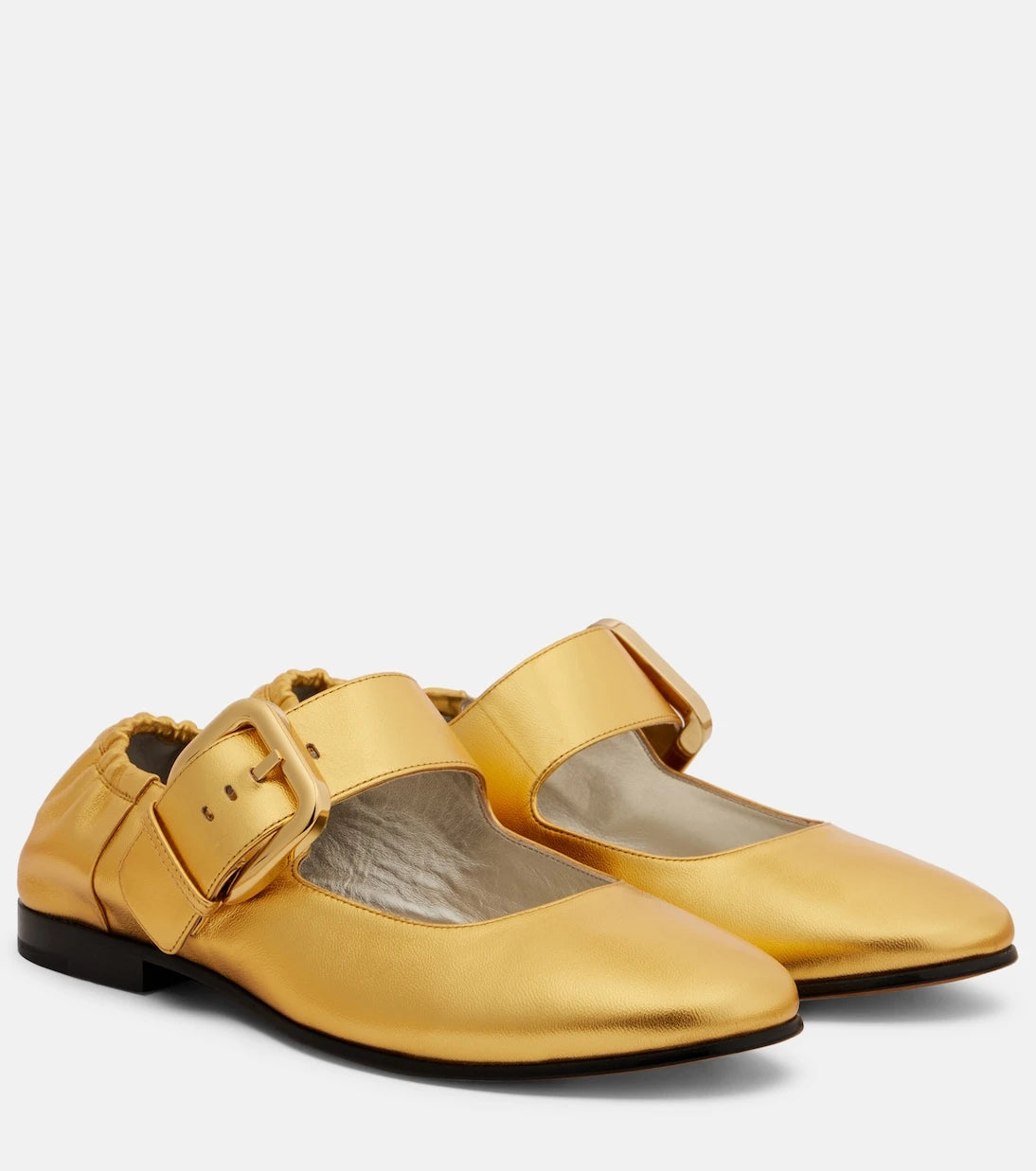 Bottega Veneta - Amy metallic leather Mary Jane flats