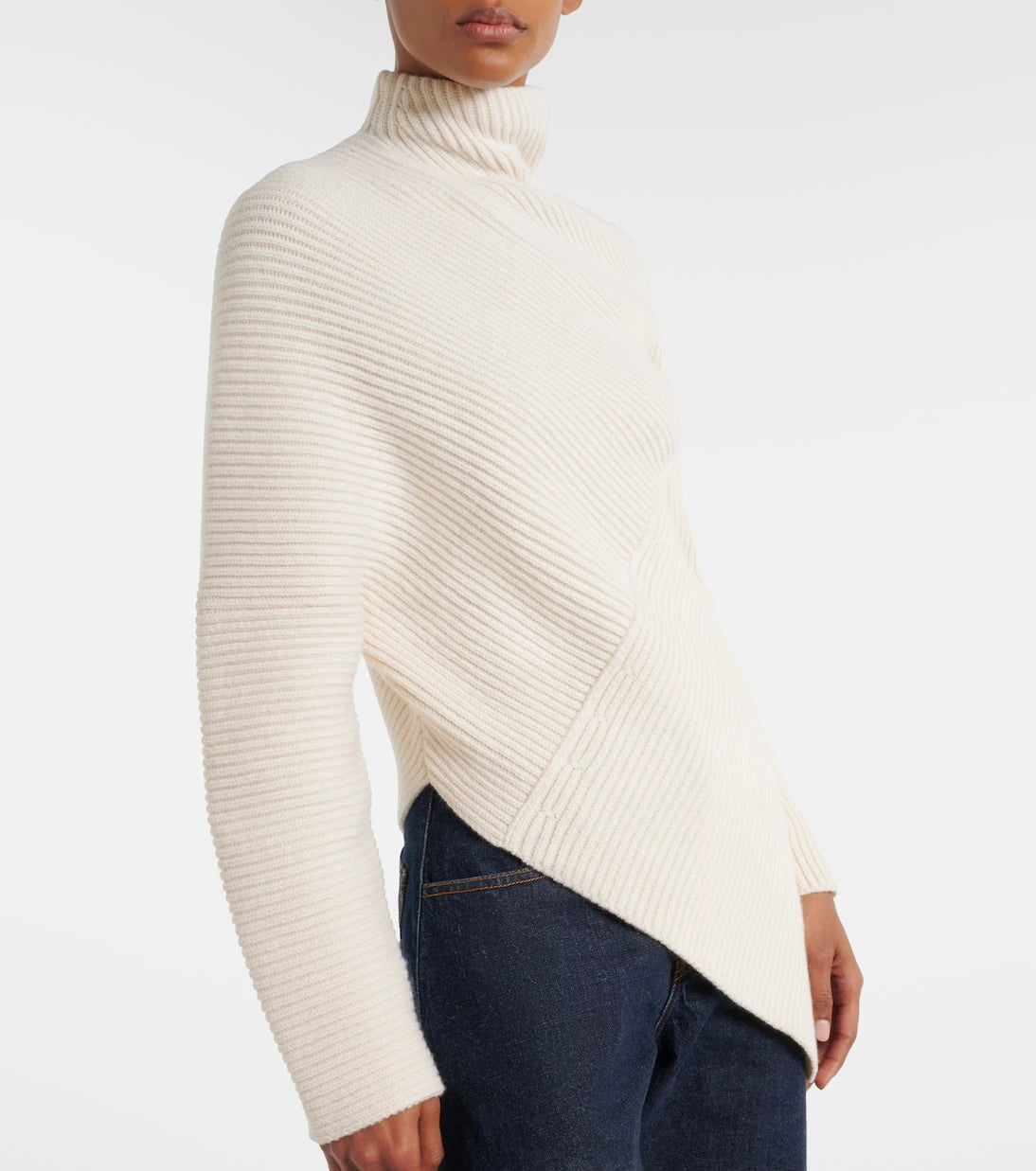 Alaïa - Asymmetric wool and cashmere sweater