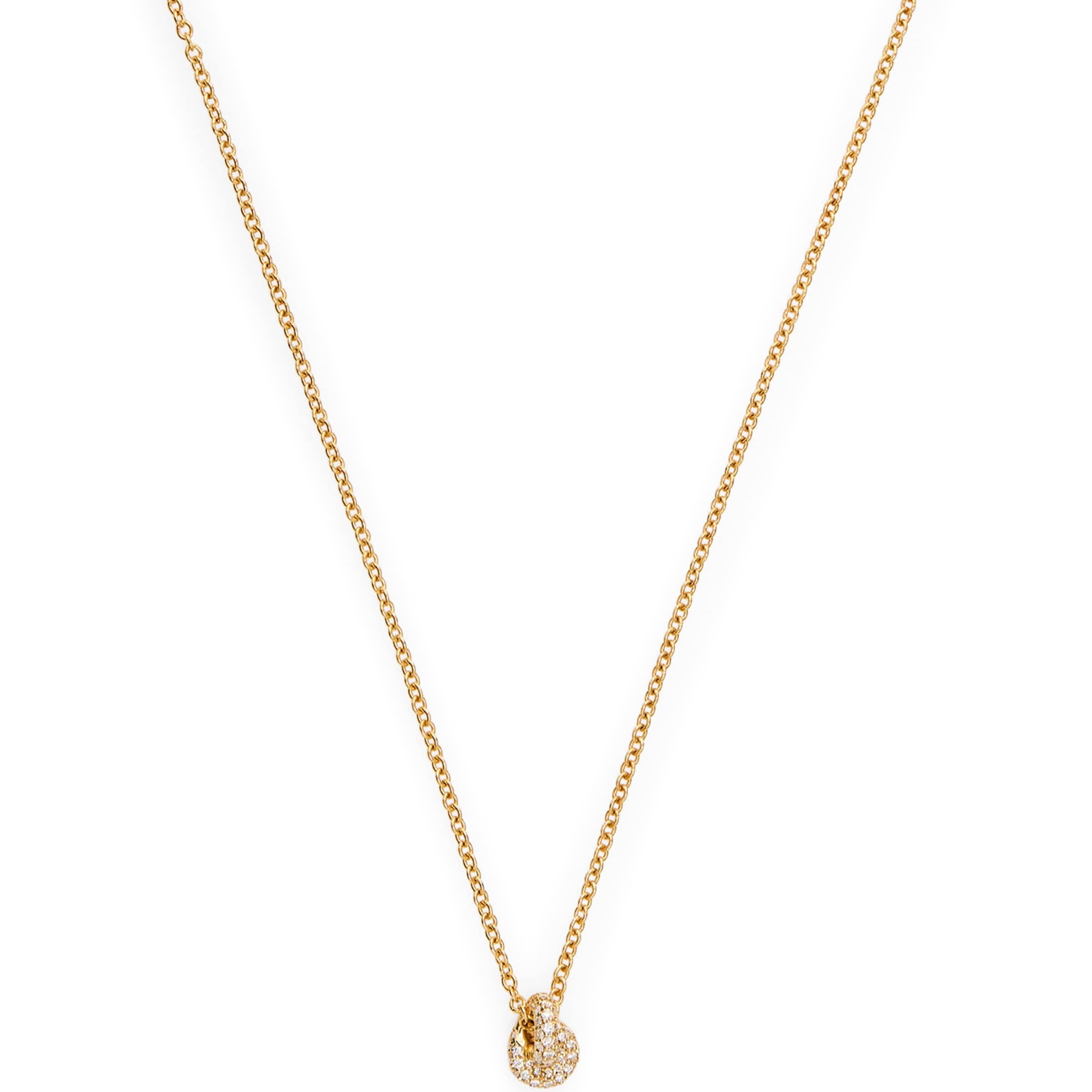 Yellow Gold and Pavé Diamond Legacy Knot Necklace