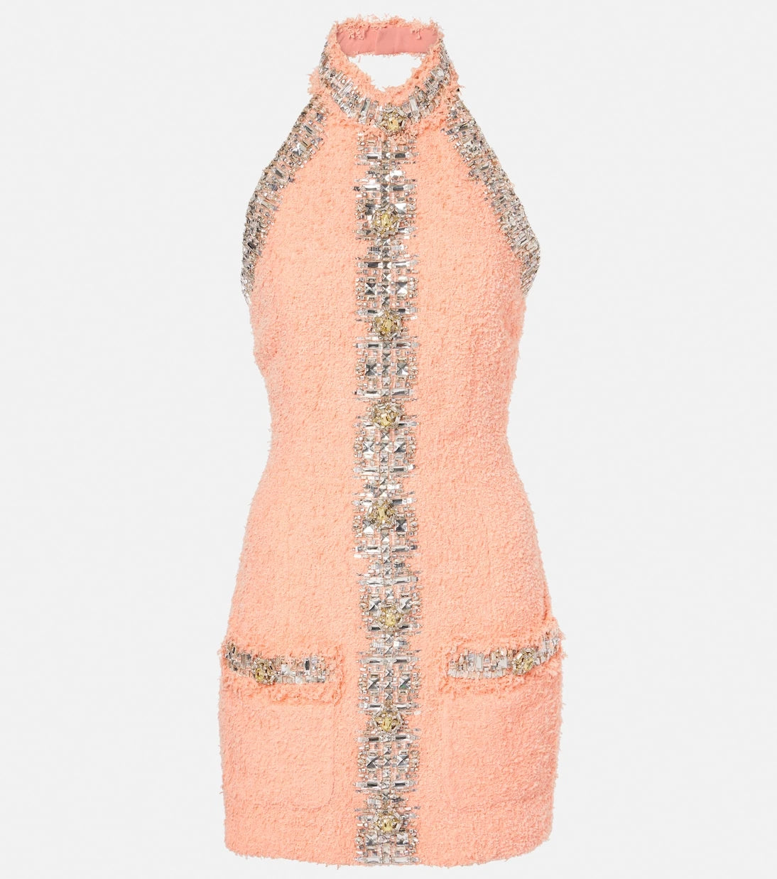 Balmain - Embellished halterneck minidress