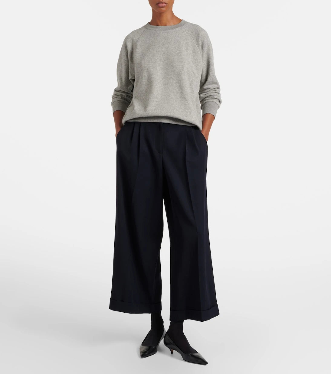 The Row - Lior wool gabardine wide-leg pants