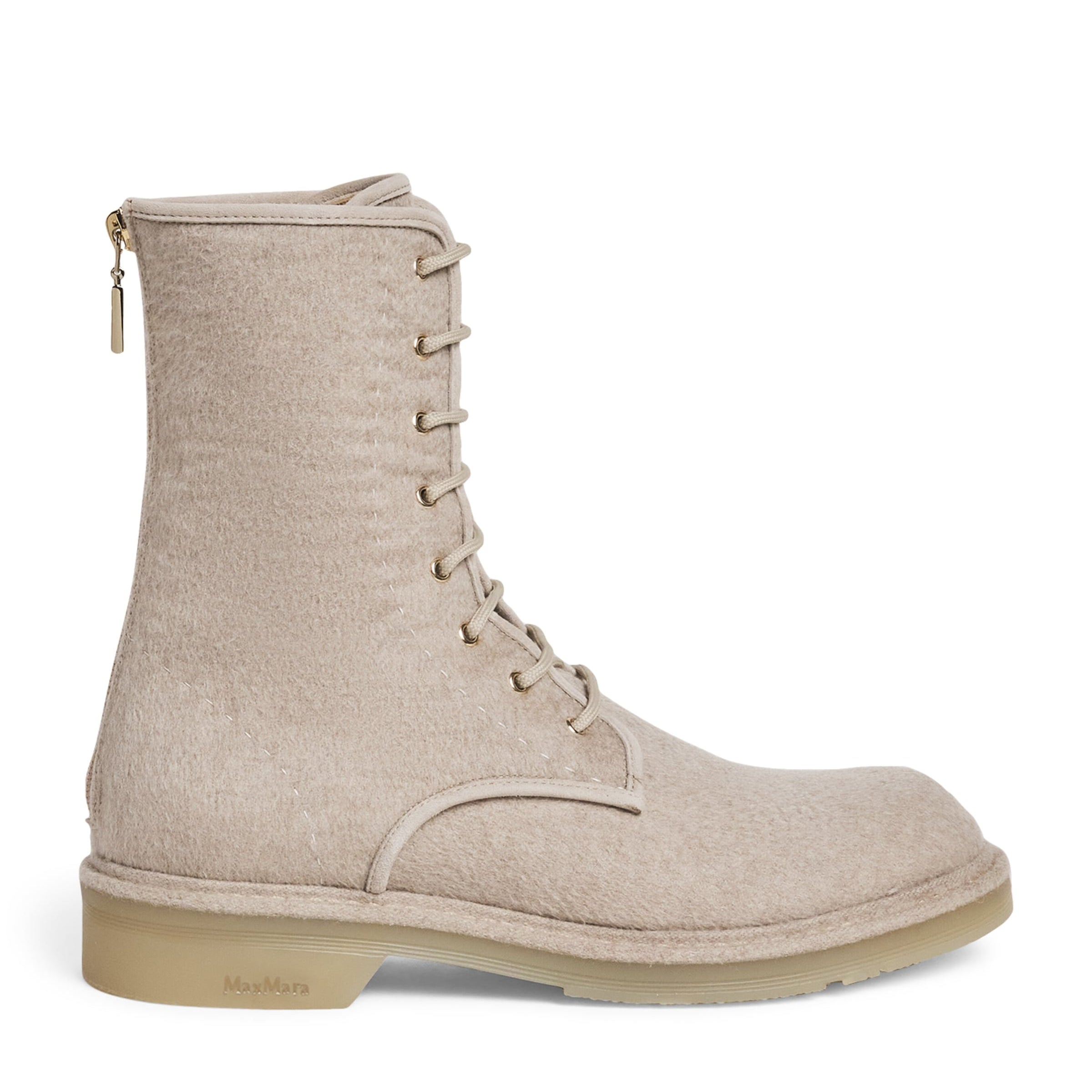 Beige Cashmere Ankle Boots