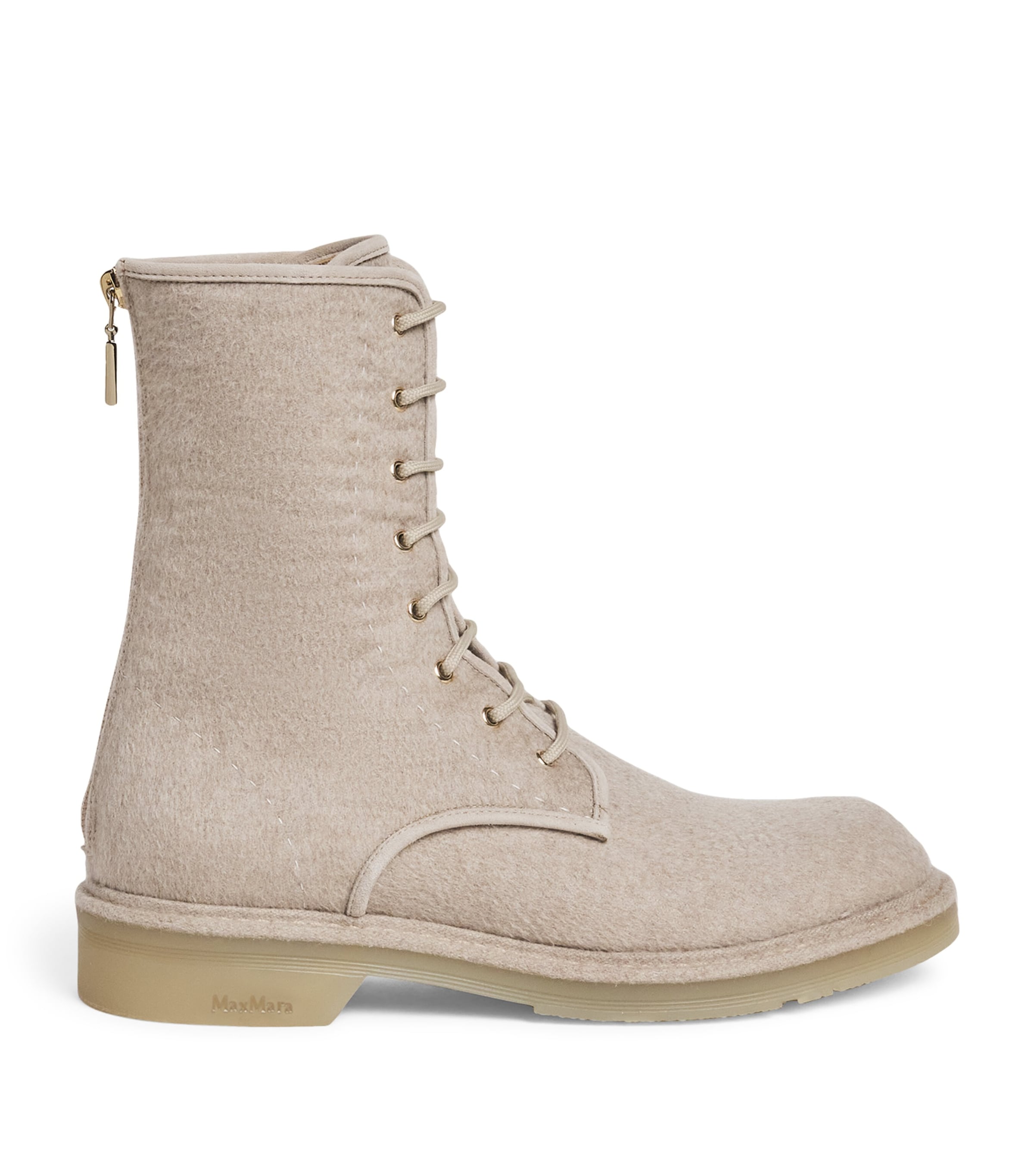 Beige Cashmere Ankle Boots