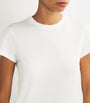Skims White Cotton-Blend Shrunken T-Shirt