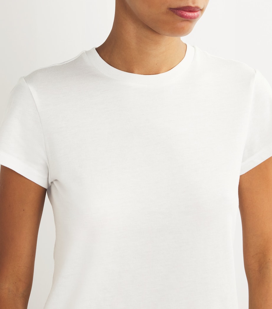 Skims White Cotton-Blend Shrunken T-Shirt