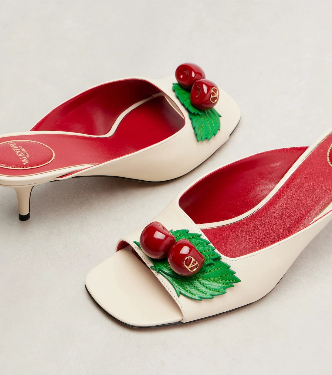 Valentino Garavani - Cherryfic leather mules