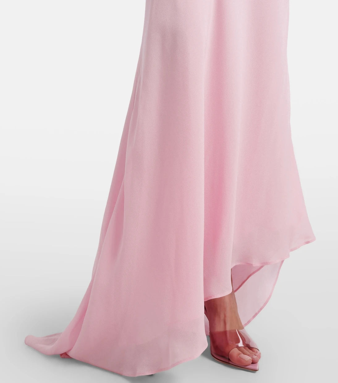 Self-Portrait - Ruffled asymmetric georgette gown