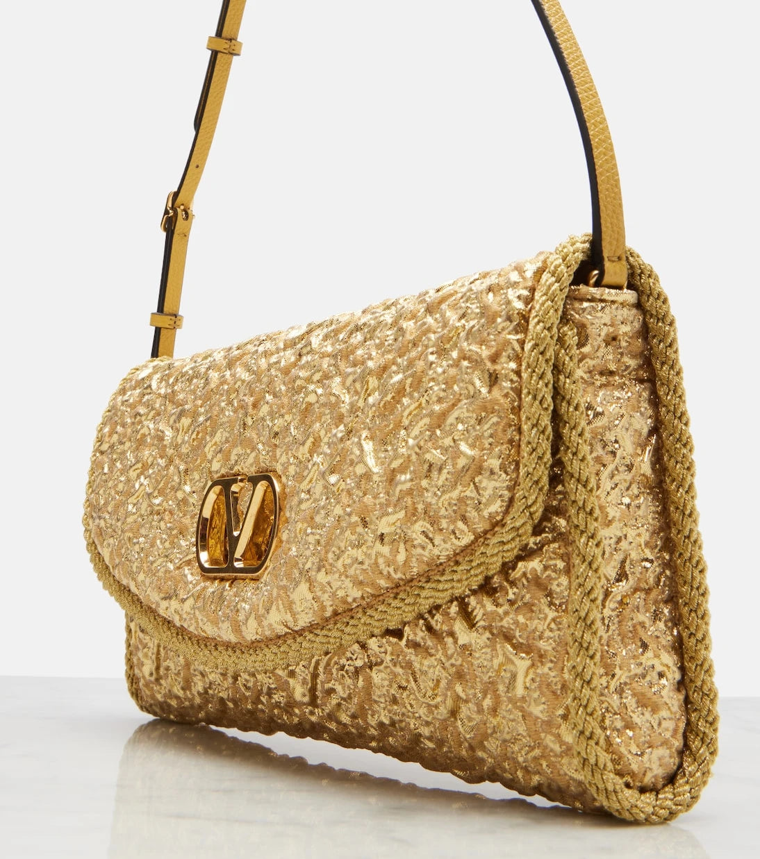 Valentino Garavani - DeVain Small cloqué jacquard shoulder bag