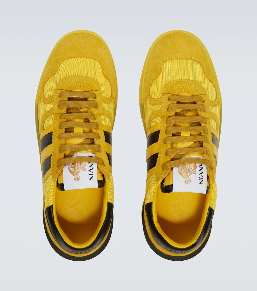 Lanvin - Clay leather-trimmed sneakers