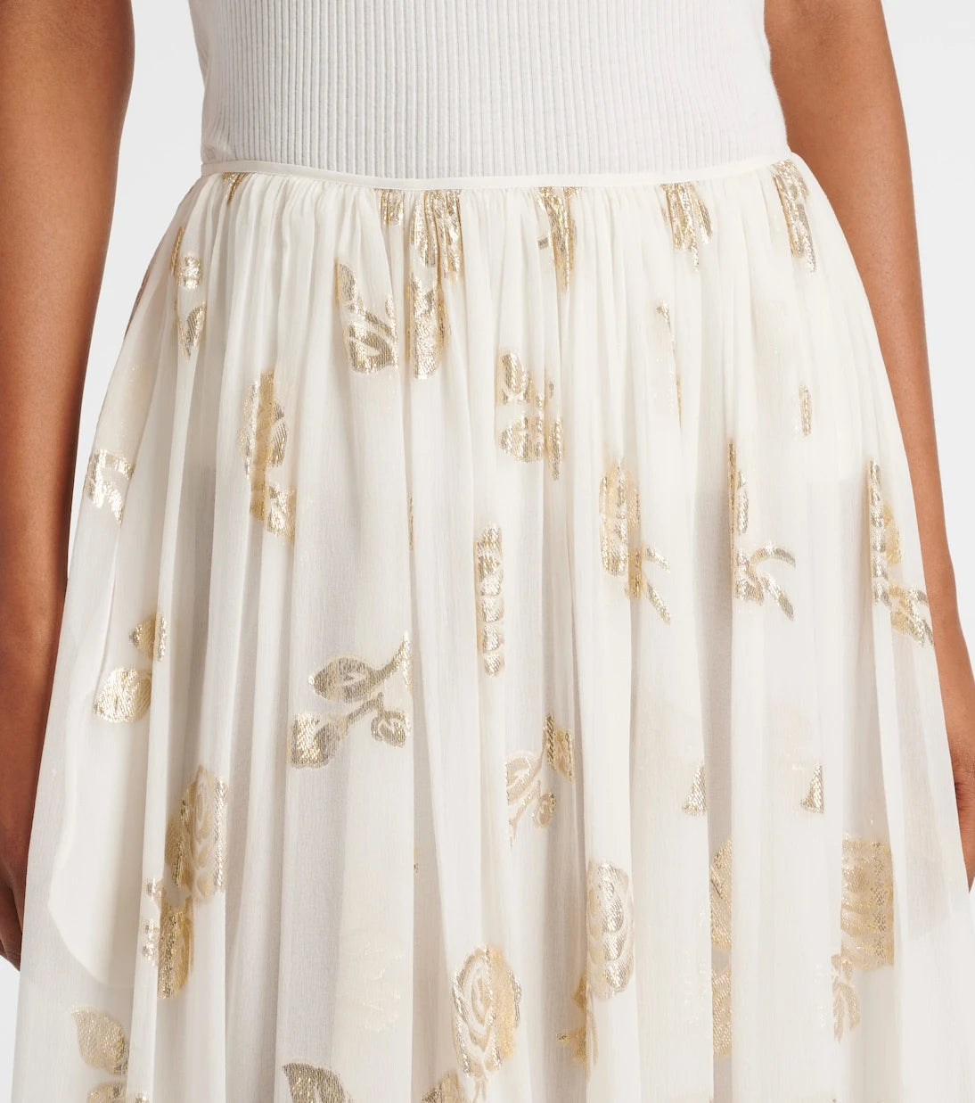Chloé - Floral jacquard muslin maxi skirt