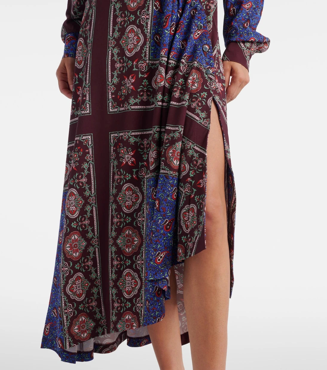 Rabanne - Asymmetric paisley printed midi dress