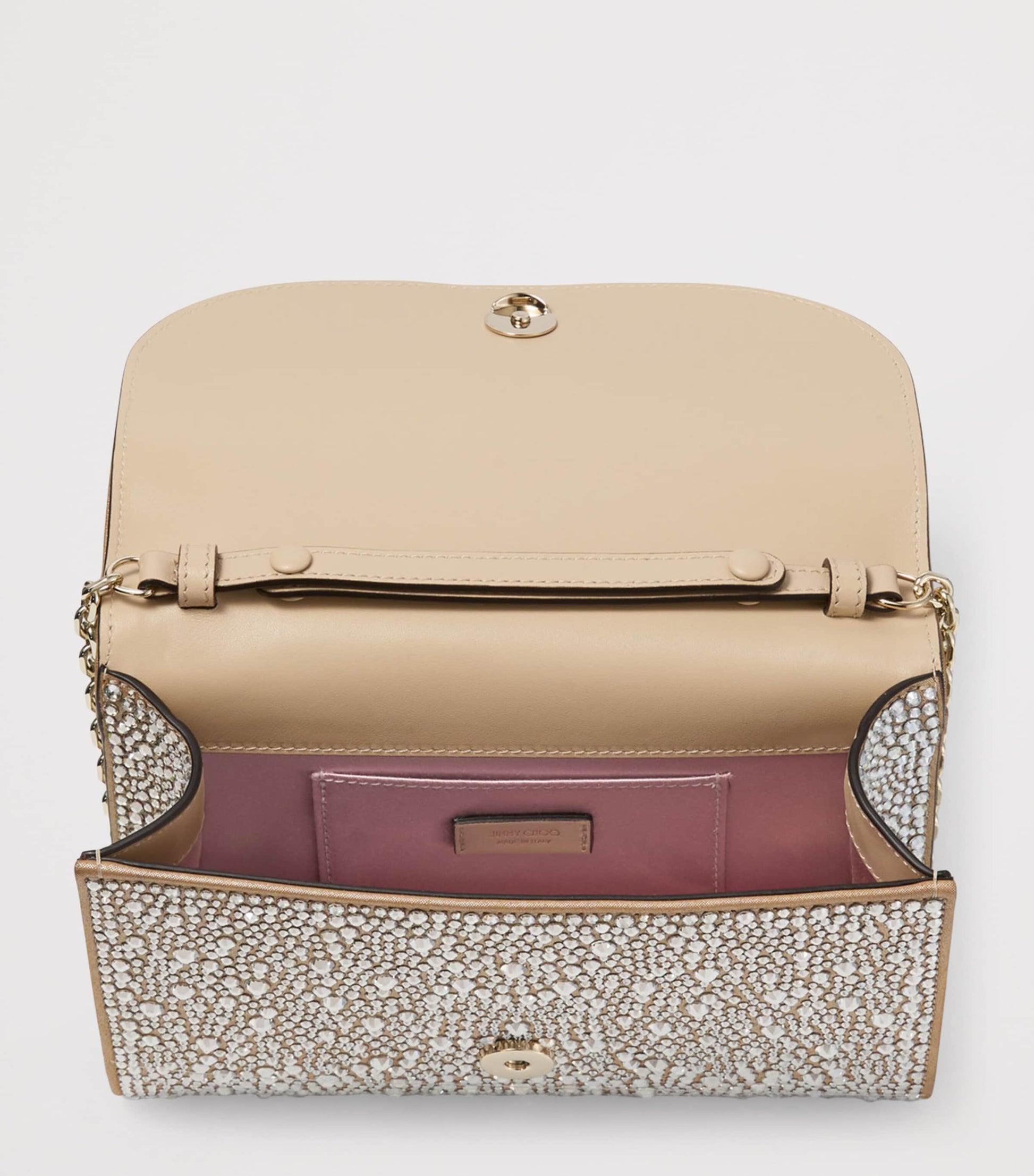 Jimmy Choo Gold Crystal-Embellished Curve Clutch Bag