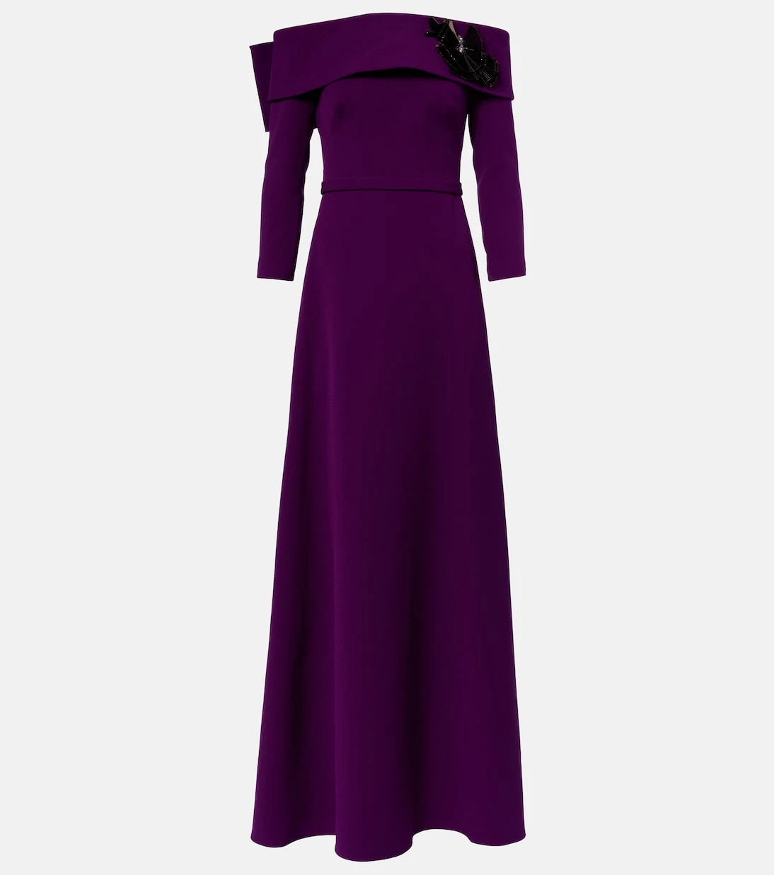 Safiyaa - Lunelle embellished off-shoulder crêpe gown