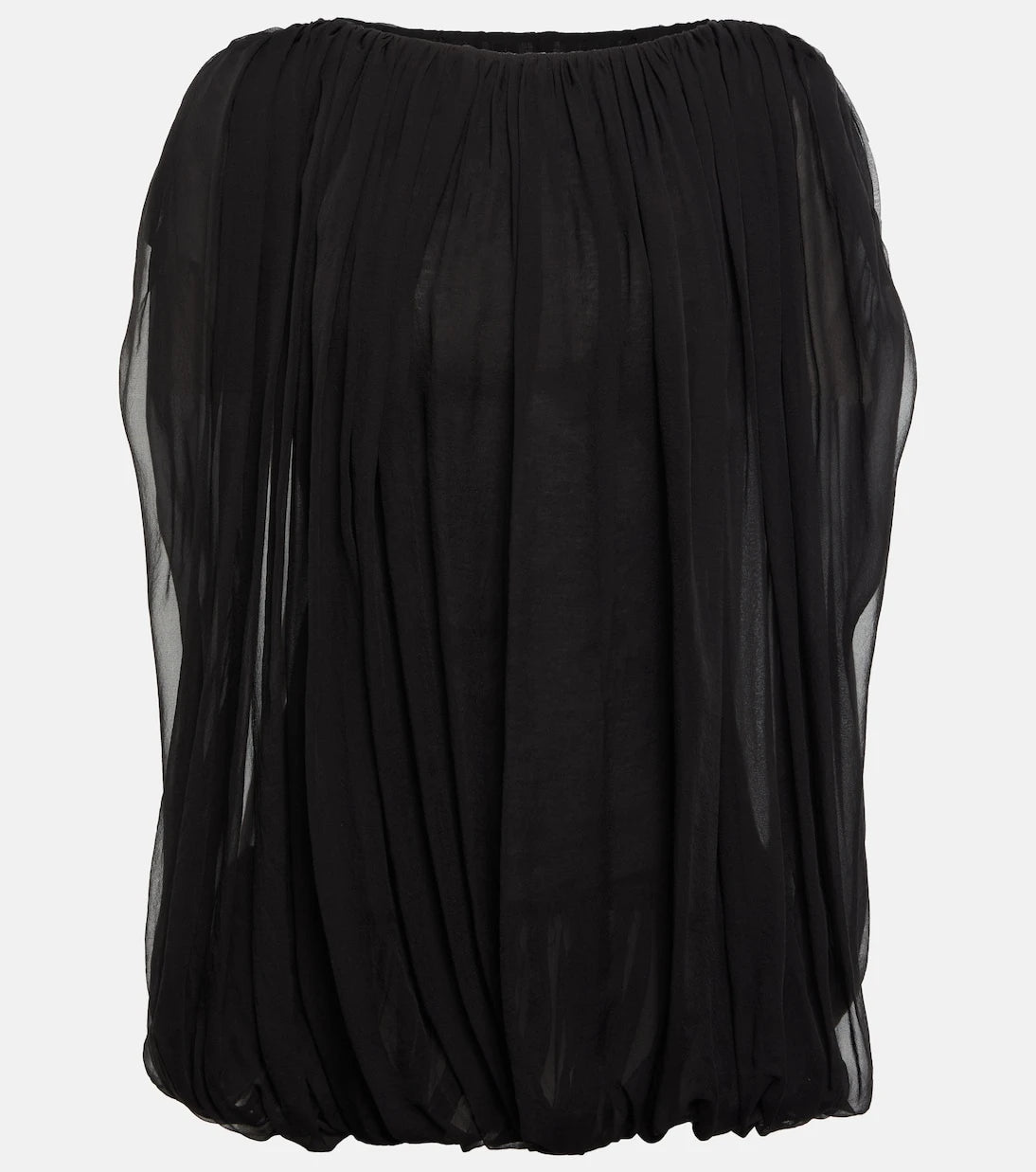 Rick Owens - Gathered silk chiffon top