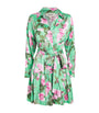 L'Agence Green Satin Floral Virlen Mini Dress