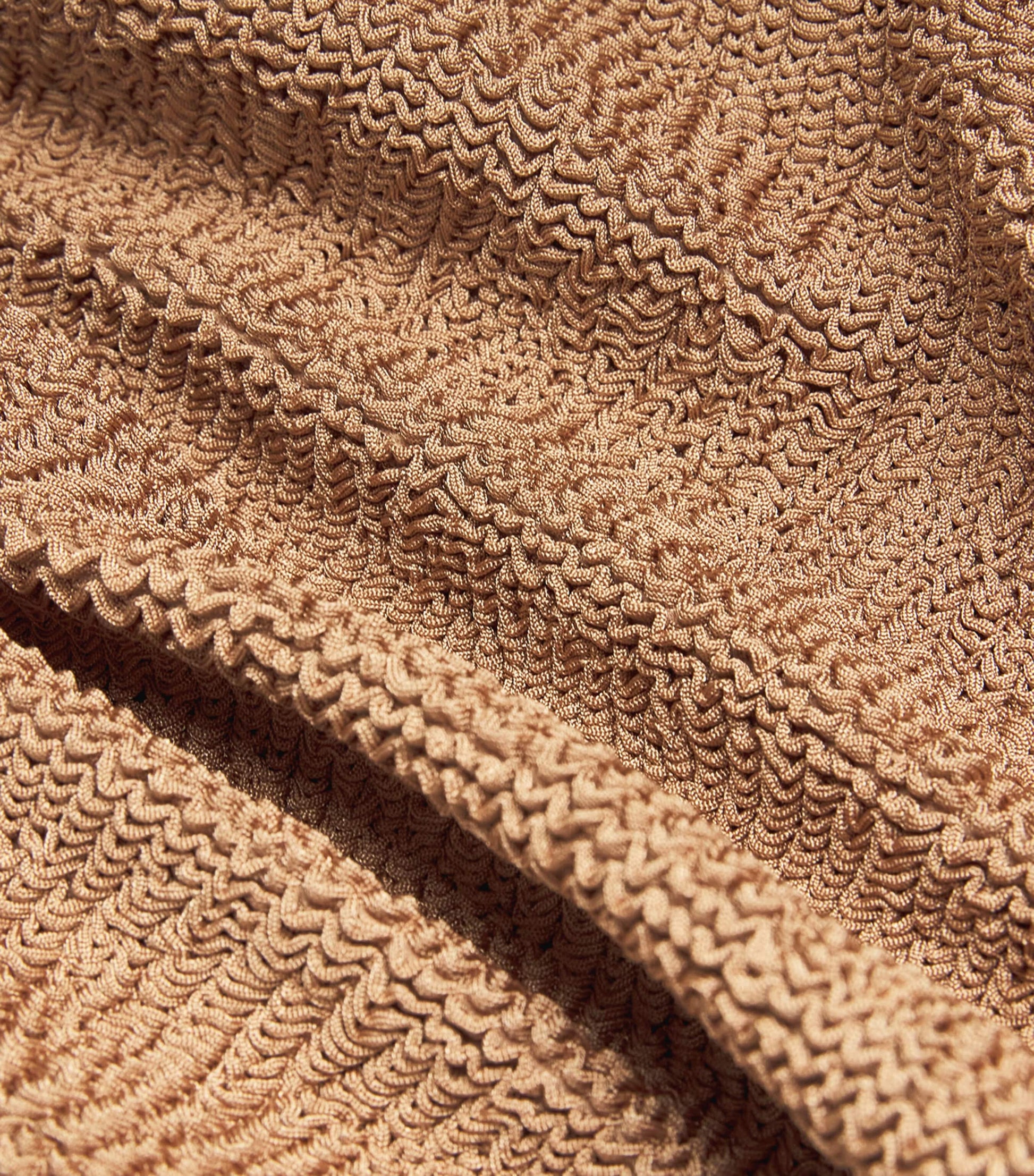 Brown Square-Neck Swimsuit