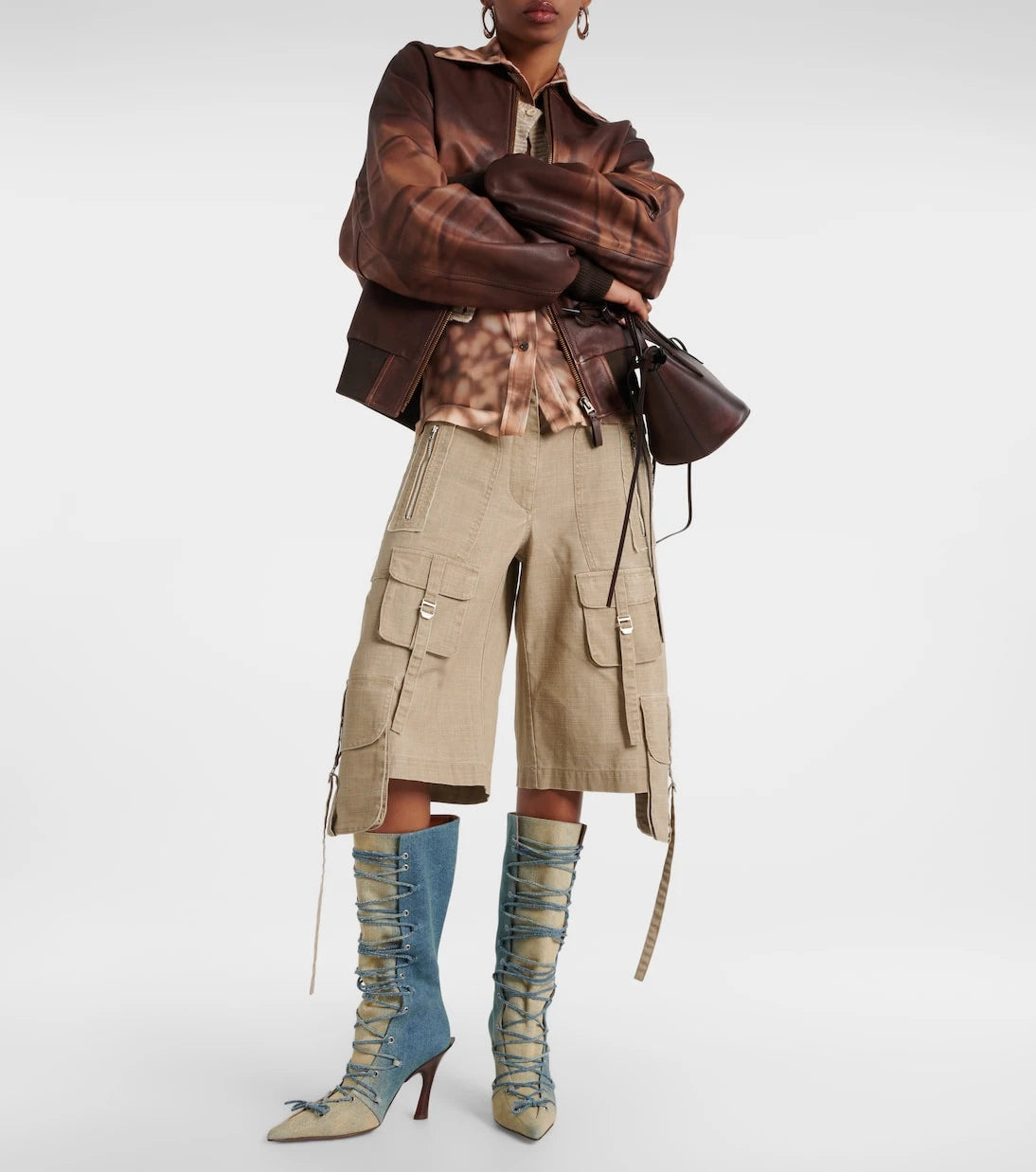 Acne Studios - Bitten denim knee-high boots