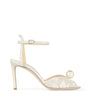 Jimmy Choo Neutral Sacora 85 Lace Leather Sandals
