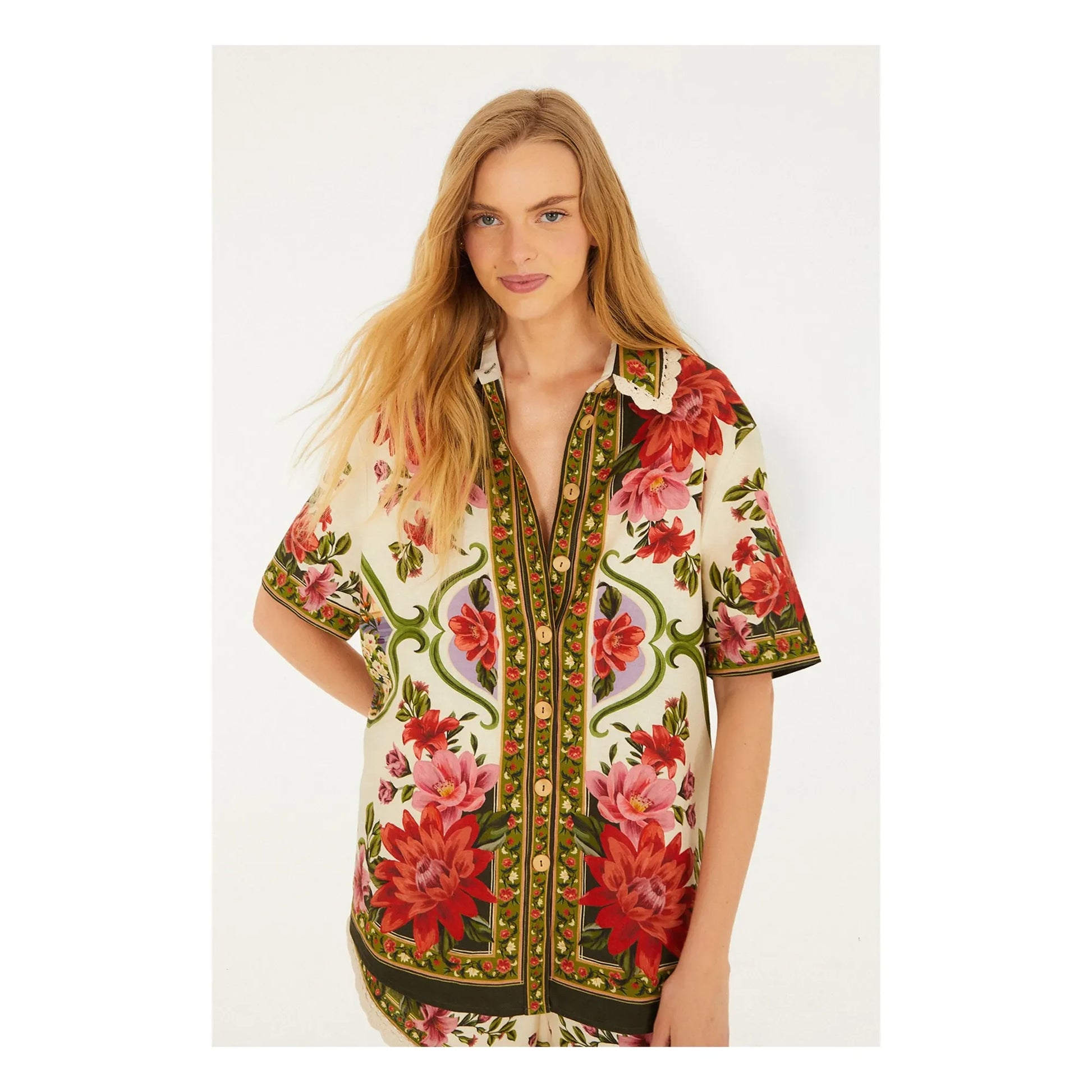 Farm Rio - Wonder Rio Linen shirt | Ecru