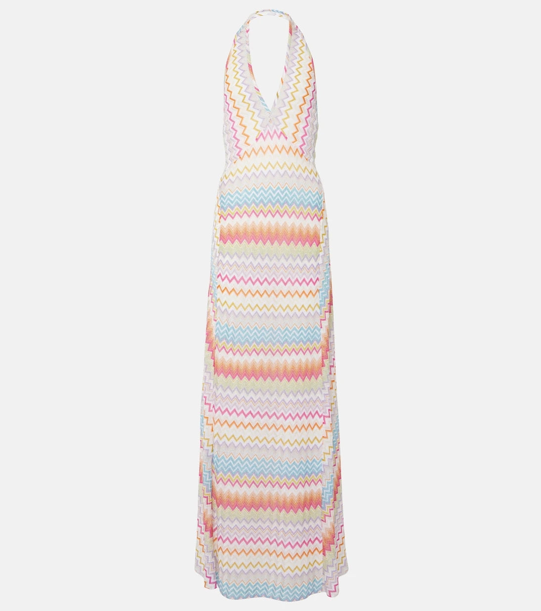 Missoni - Zig Zag halterneck lamé maxi dress