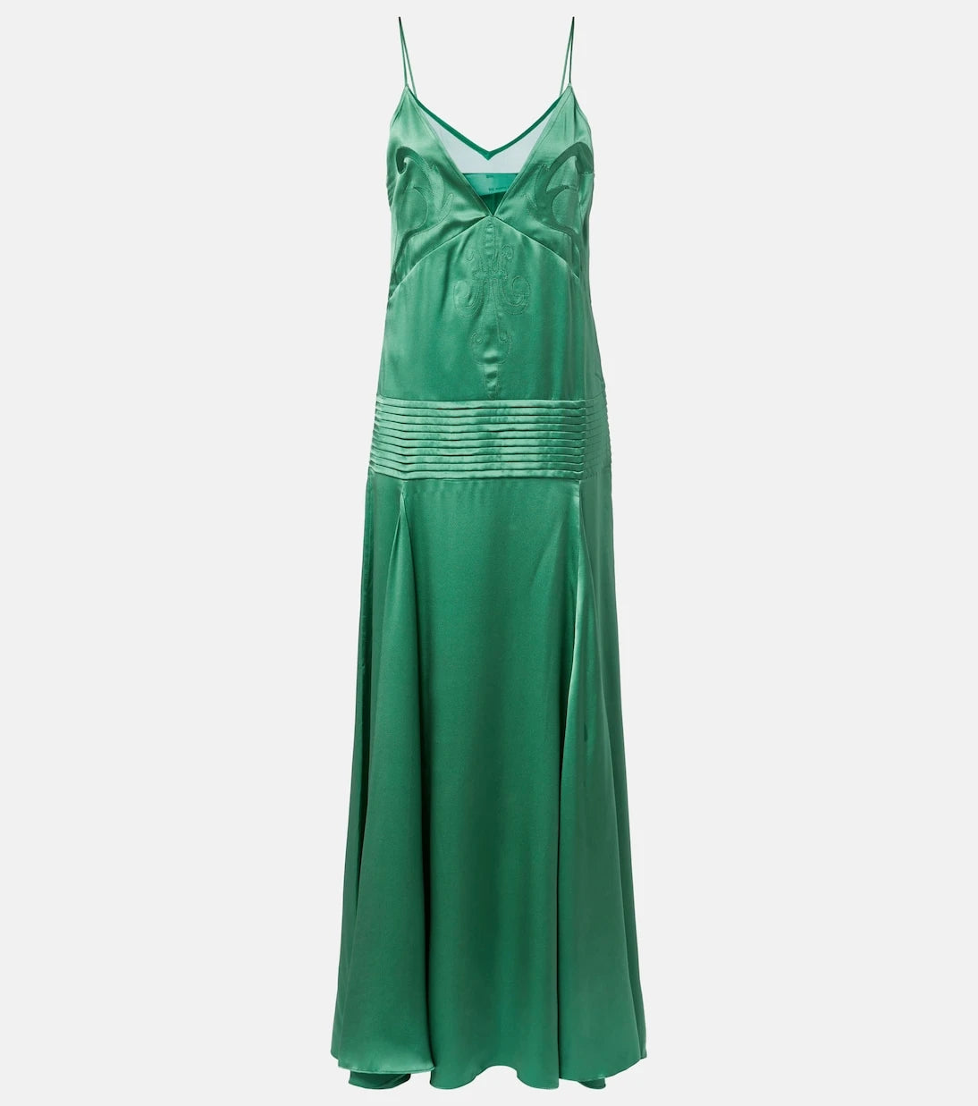 Xu Zhi - Embroidered pleated silk satin gown