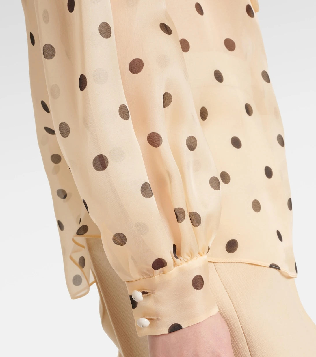 Valentino - Polka-dot silk organza blouse