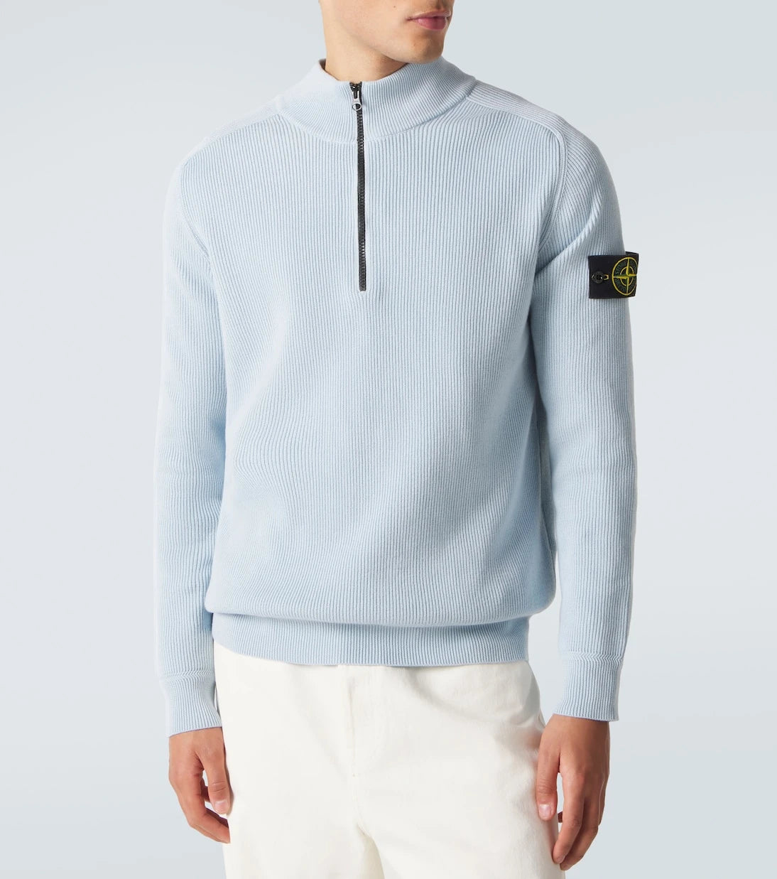 Stone Island - Pusula pamuklu yarım fermuarlı kazak