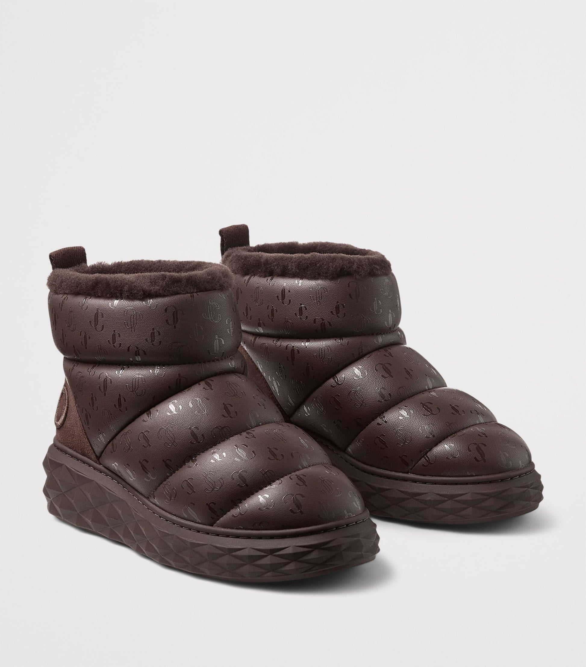 Jimmy Choo Brown Xan Calfskin-Shearling Snow Boots