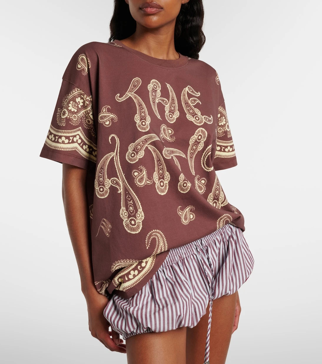 The Attico - Bandana oversized cotton jersey T-shirt