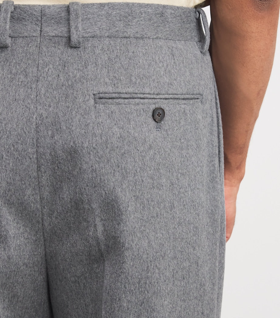 Cashmere Pleated Straight Trousers