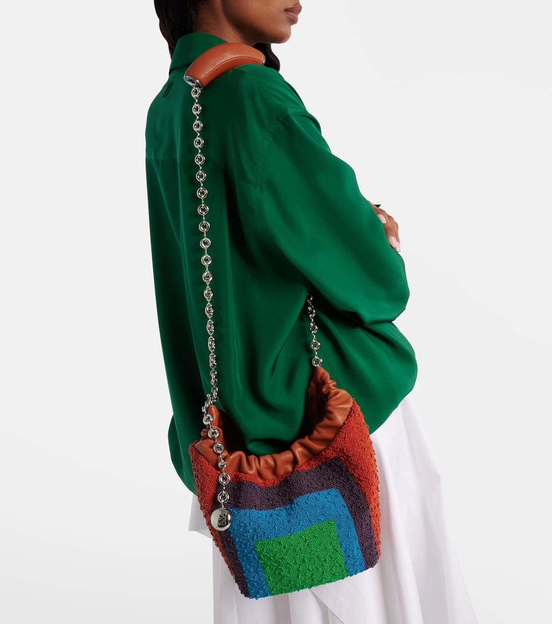 Loewe - Squeeze Mini beaded leather tote bag