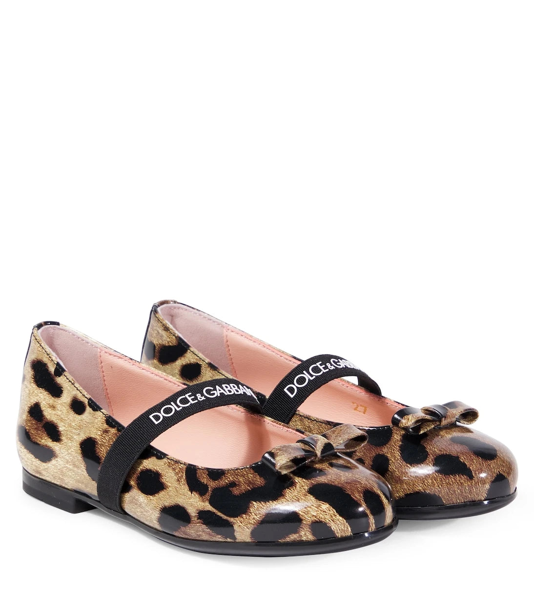 Dolce&Gabbana Kids - Leopard-print leather ballet flats