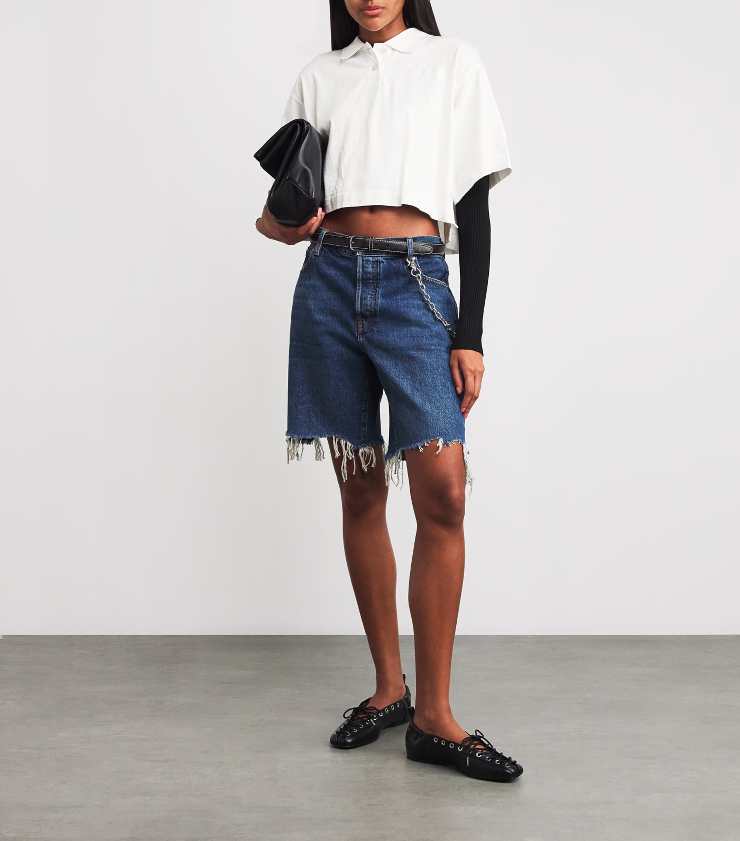 Alexander Wang White Cotton Logo Crop Top
