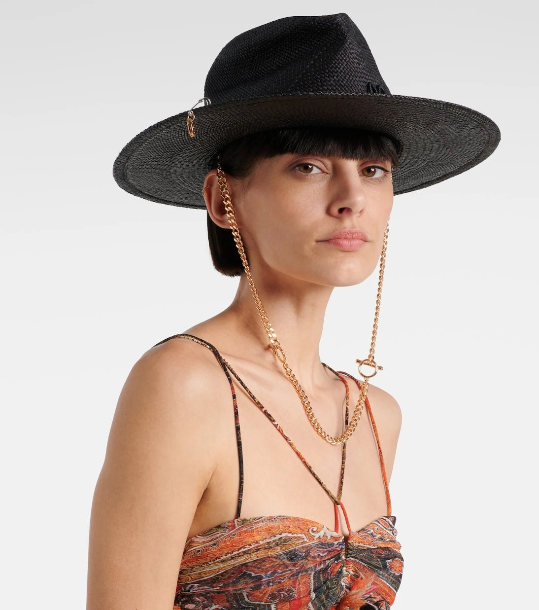 Ruslan Baginskiy - Logo chain-detail straw fedora