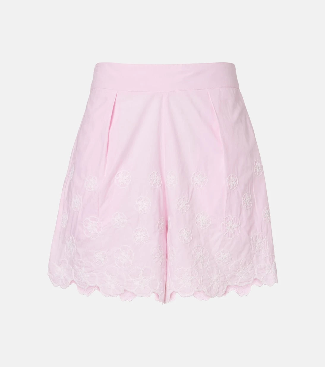 Juliet Dunn - Embroidered cotton poplin shorts