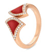 Rose Gold, Diamond and Carnelian Divas' Dream Ring