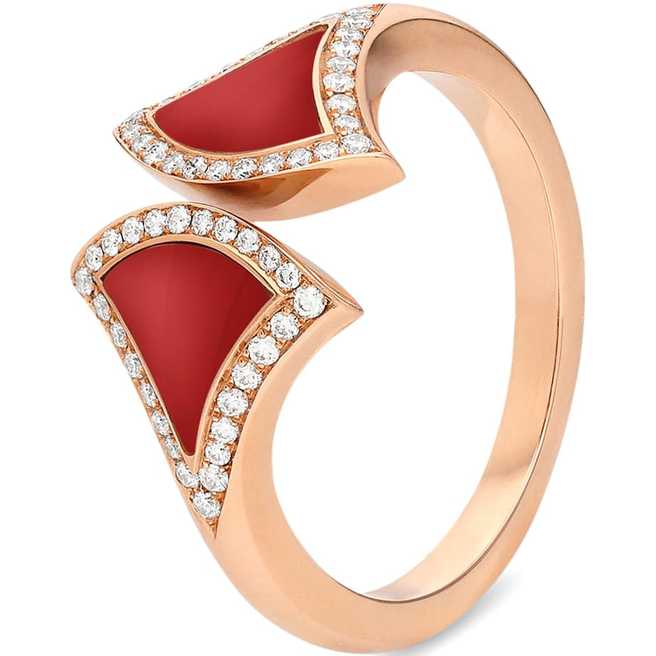 Rose Gold, Diamond and Carnelian Divas' Dream Ring