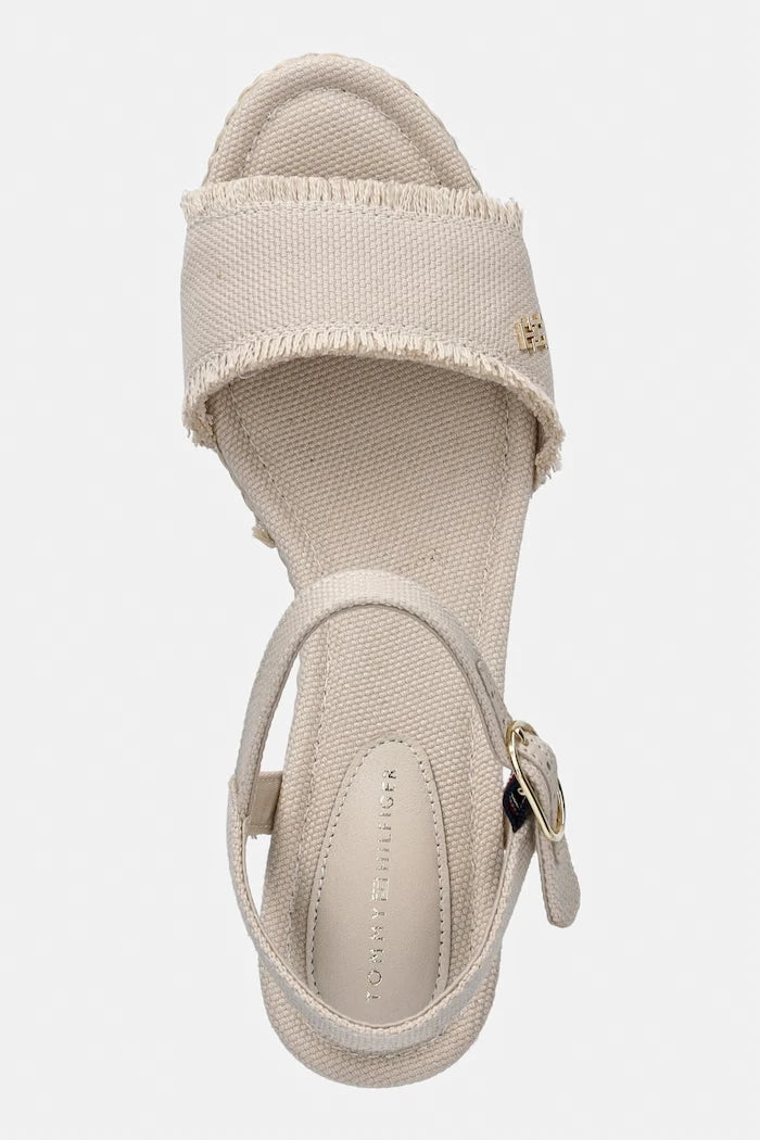 Tommy Hilfiger Topuklu Wedge Platform Sandalet MID WOVEN WEDGE ESPAD FRINGE