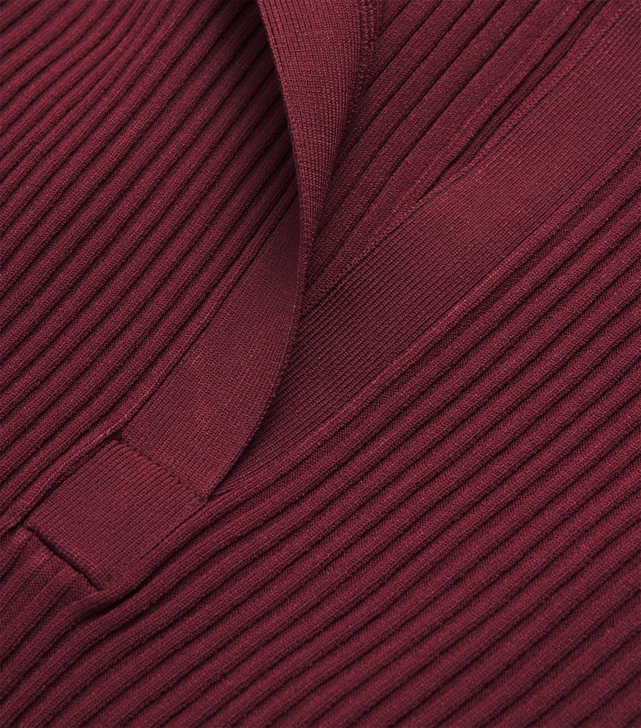 Simkhai Red Ribbed Genna Midi Dress