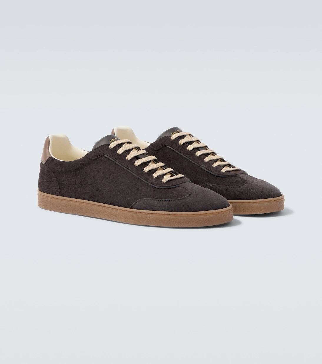 Brunello Cucinelli - Leather-trimmed suede sneakers
