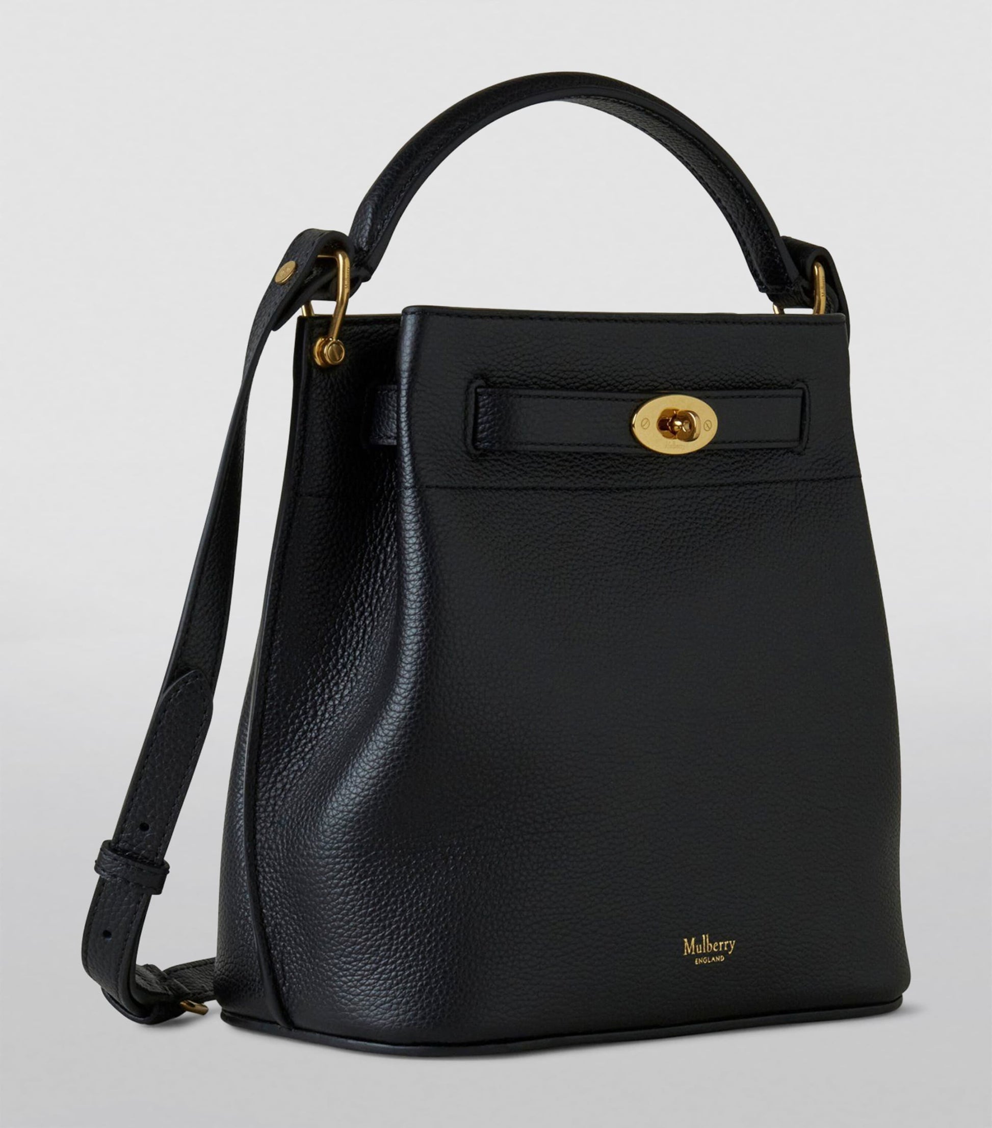 Mulberry Black Leather Islington Bucket Bag