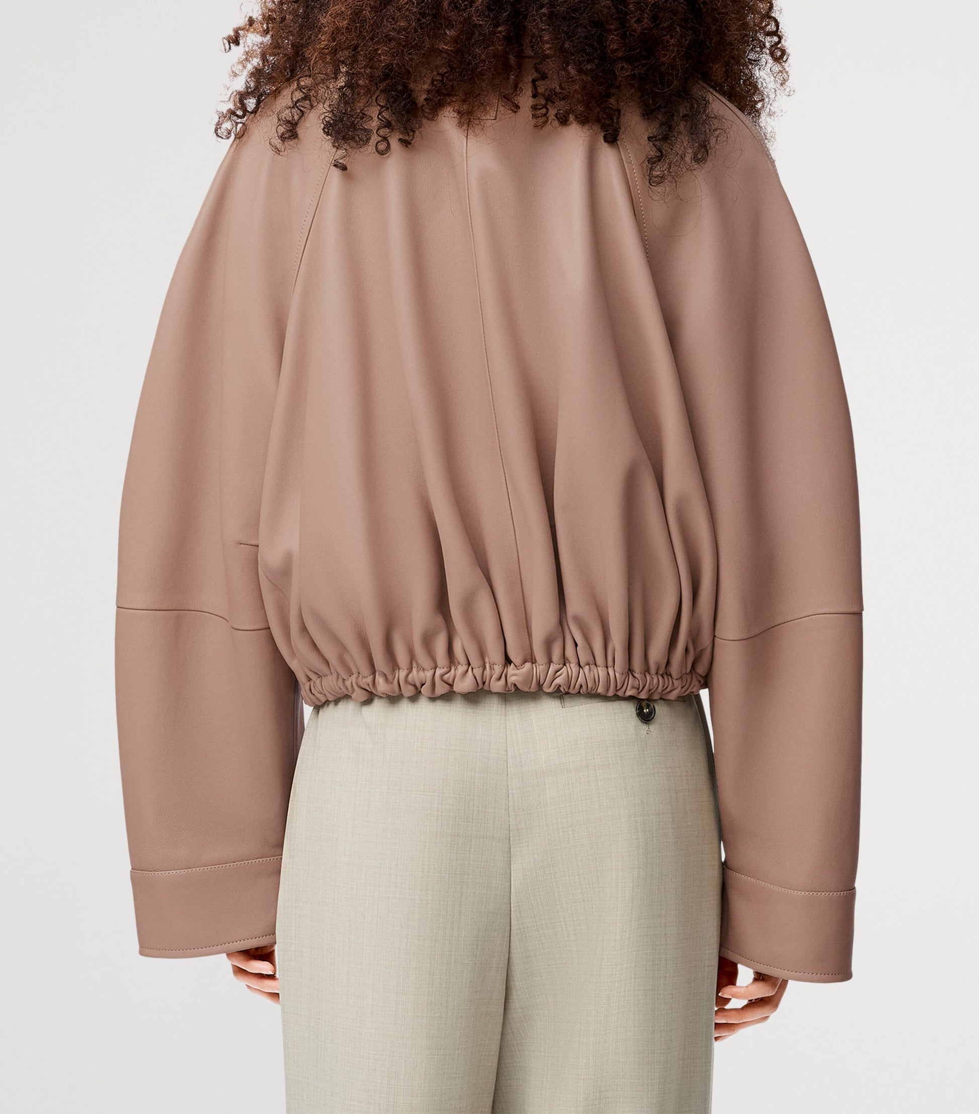 LOEWE Beige Balloon Leather Jacket