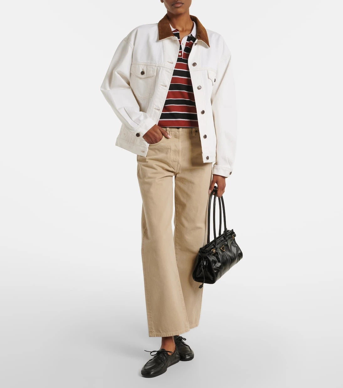 Prada - Striped silk polo shirt
