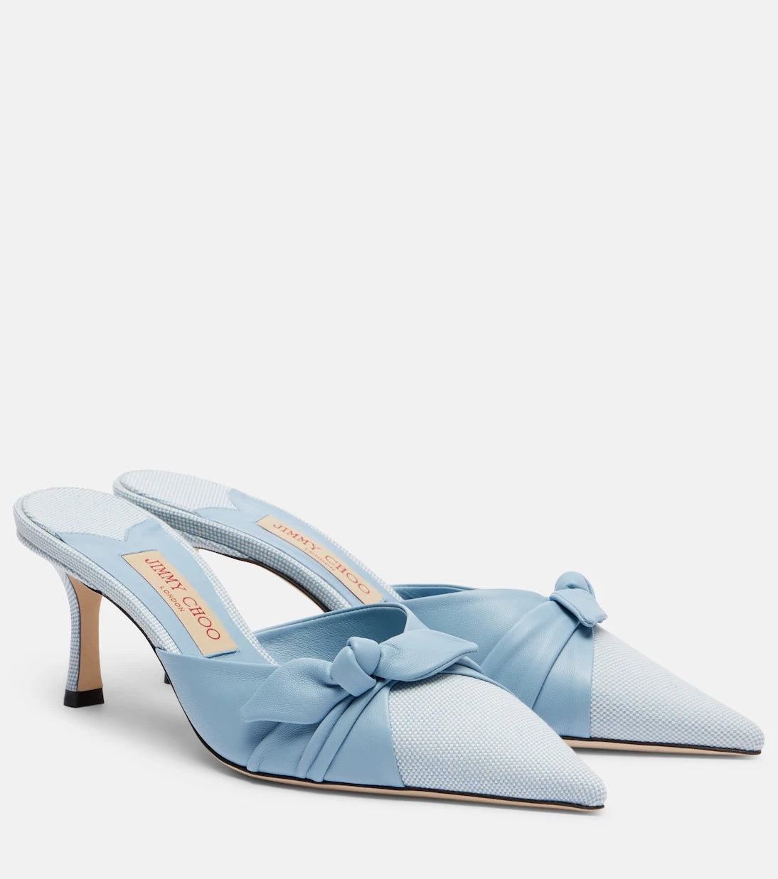 Jimmy Choo - Livi leather and canvas mules