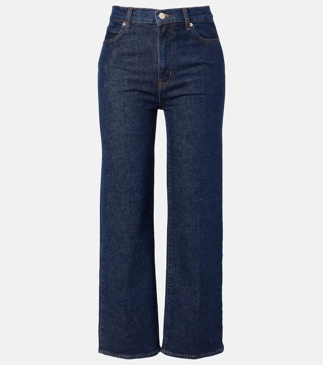 Frame - Cropped high-rise wide-leg jeans